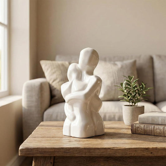 CraftVatika Romantic Couple Showpiece, Home Decoration Items for Living Room, Ceramic Showpiece for Home Decor, Home Decor Items for Living Room Bedroom Hall Office, Wedding Anniversary Valentines Day