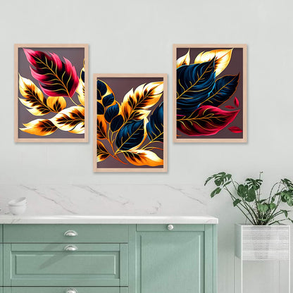 Painting for Wall Decoration - Modern Art Wall Decor Framed Painting for Living Room Bedroom - Framed Wall Posters/Paintings with Frame Set of 3 (Art 13, 10x13 inch)