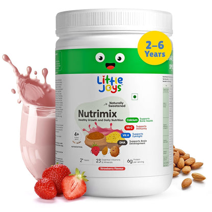 Little Joys Nutrimix Nutrition Powder 350g|2-6 Years|No Refined Sugar|Supports Healthy Growth & Boosts Immunity|With Ragi, Bajra, Almonds & Oats|Flavour, 1 count, 11 servings