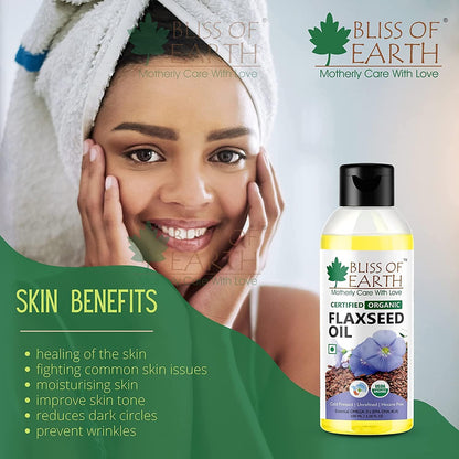Bliss of Earth Natural Flaxseed Oil with OMEGA-3 (100ML)