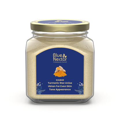 Blue Nectar Turmeric Ubtan Face Pack Powder | Tan Removal Face Pack for Glowing Skin for Women & Men | Multani Mitti with Ayurvedic Herbs for Skin Brightening (9 Herbs, 115 g)