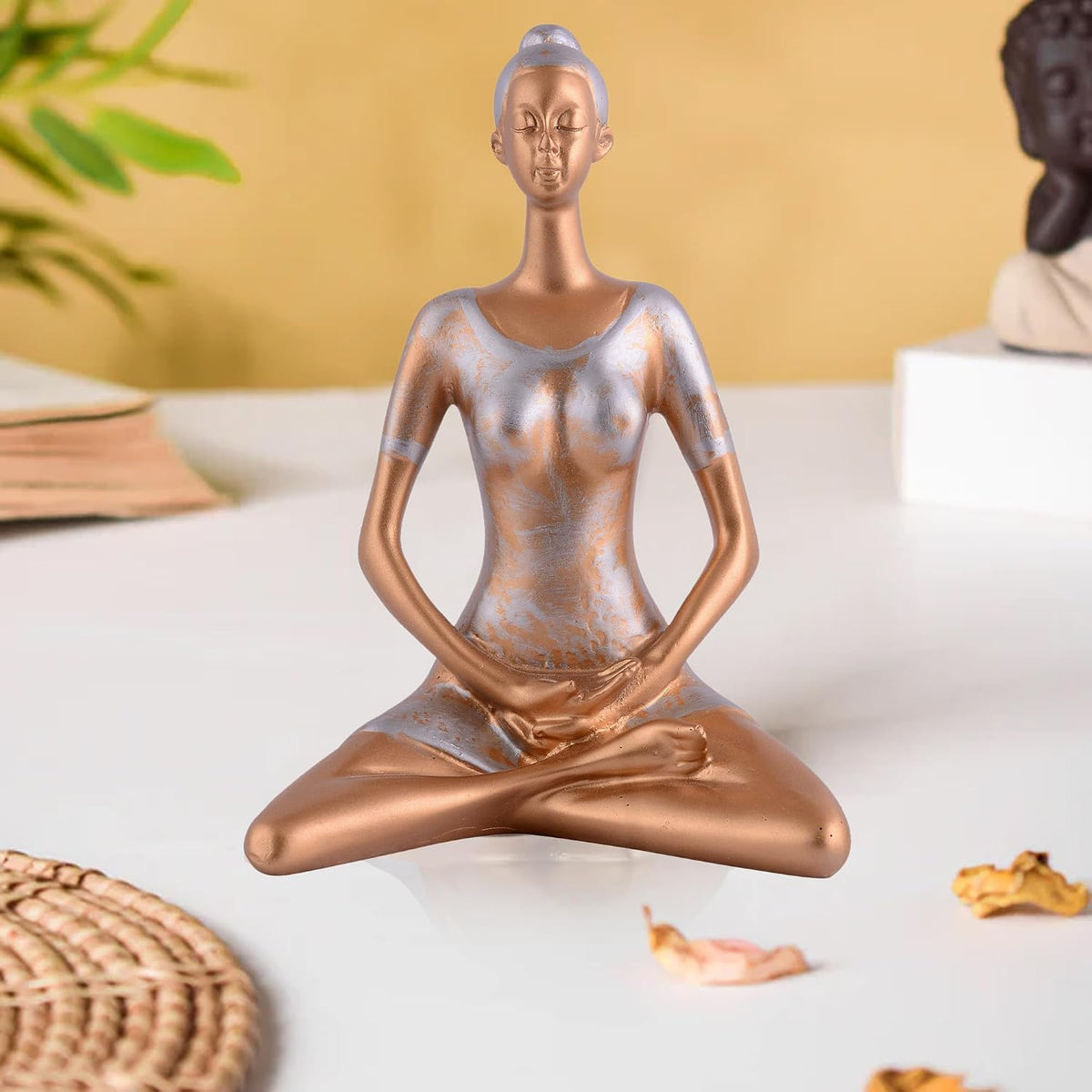 Resin Yoga Lady Home & Office Decor Fantasy Showpiece (Y1000),Multicolor