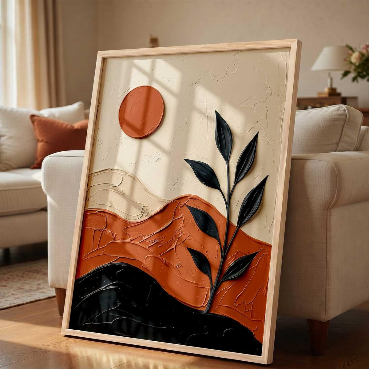 Boho Wall Art Home Decoration | Aesthetic Floral Paintings With Frame For Living Room Bed Room Hotel Wall Decor Digital Reprint (19x25 inch)
