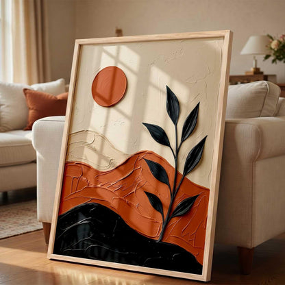 Boho Wall Art Home Decoration | Aesthetic Floral Paintings With Frame For Living Room Bed Room Hotel Wall Decor Digital Reprint (19x25 inch)