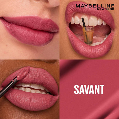 Maybelline New York Liquid Matte Lipstick, Long Lasting, 16hr Wear, Superstay Matte Ink, 150 Savant, 5ml