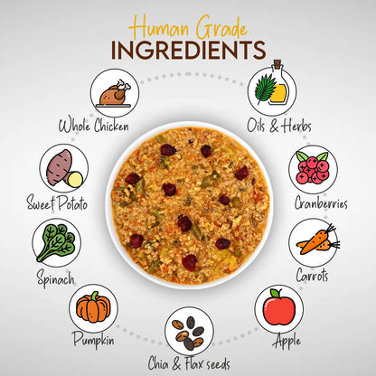 FurrMeals Wet Dog Food | Chicken and Apple | Grain Free | Pack of 1 x 300g | All Breed | Preservative Free | Ready-to-Eat Fresh Dog Food,All Life Stages