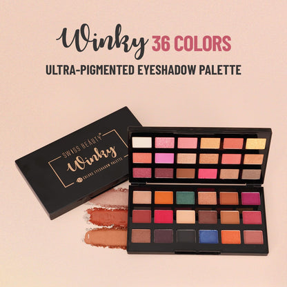 SWISS BEAUTY Winkly 36 Color Eyeshadow Palette, Eye MakeUp, Multicolor-01, 40g