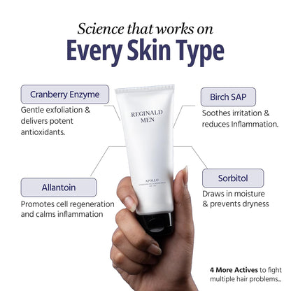 Skincare product with ingredients listed on a white background