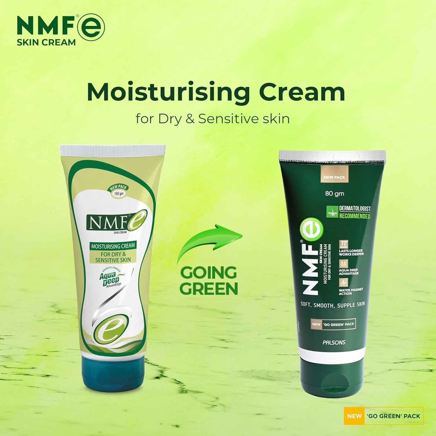 NMFe Skin Cream 80 gm | Moisturising Cream | For Dry and Sensitive Skin | Aloe vera & Vitamin E | Dermatologically Recommended | Lasts longer works deeper