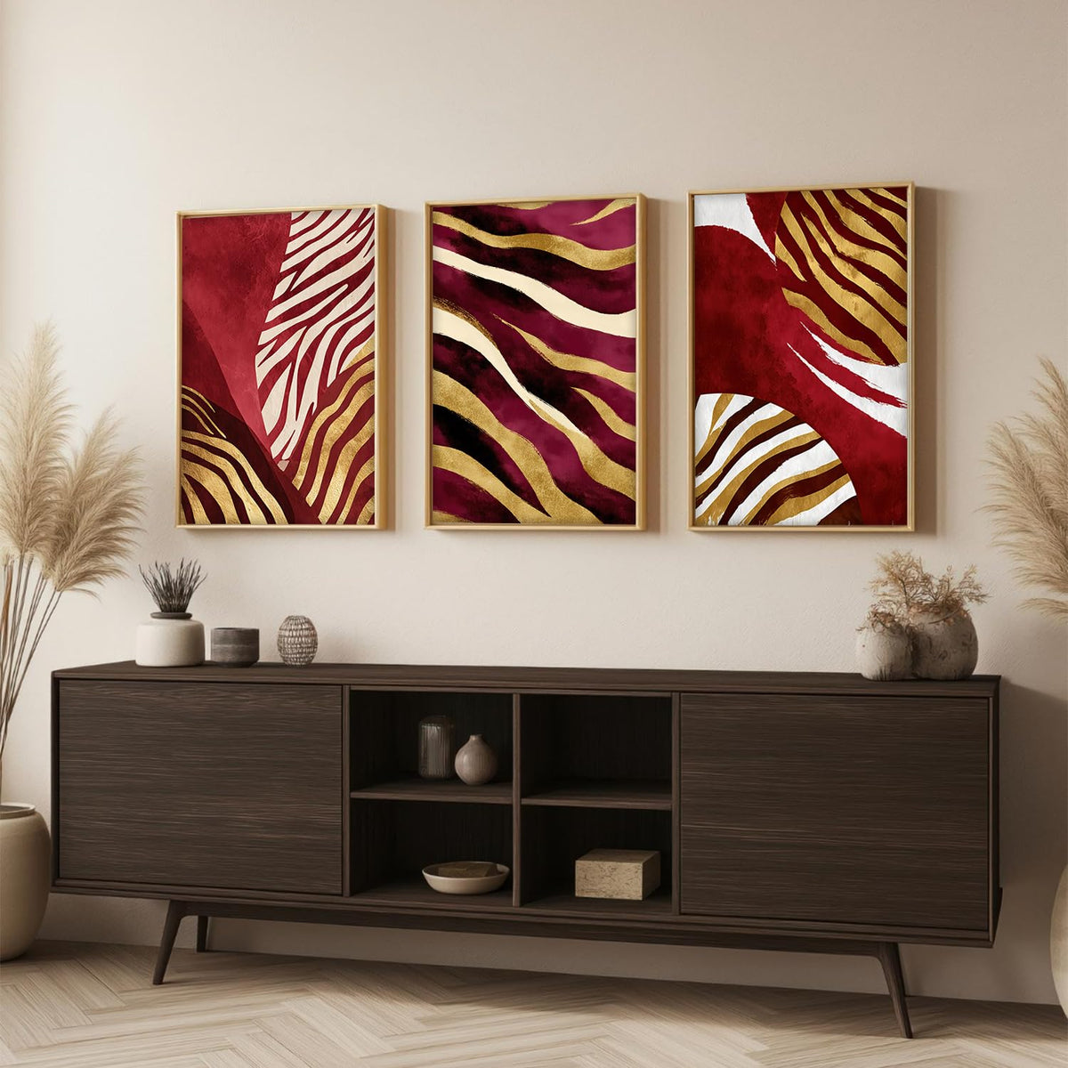 Boho wall Art Paintings Modern Art Framed Wall Painting for Living Room Bedroom - Wall Posters | Paintings with Frame Set of 3 (Boho 3, 13x19 inch)