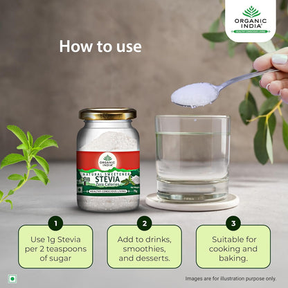 A TATA Product – Organic India Stevia Powder – 75g | Plant-Based Natural Sweetener | Zero Calories | Sugar-Free | Low Glycemic Index
