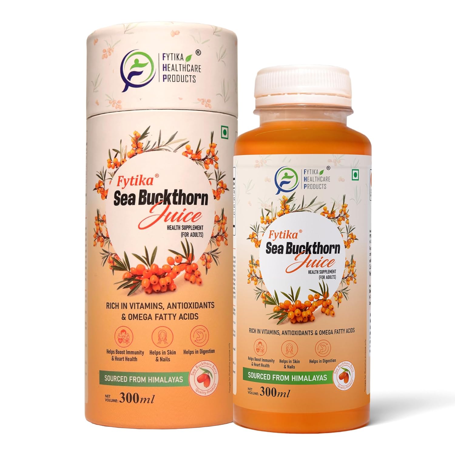 Fytika Sea Buckthorn Juice packaging on a white background