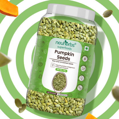 Neuherbs Raw Unroasted Pumpkin Seeds For Immunity Booster | Superfood Seeds For Eating | Fibre Rich Dry Seeds - 1 kg