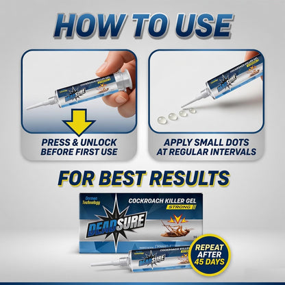 Deadsure cockroach killer gel for home strong | Professional roach Control | Anti Roach | Cockroach Killer | 35gm