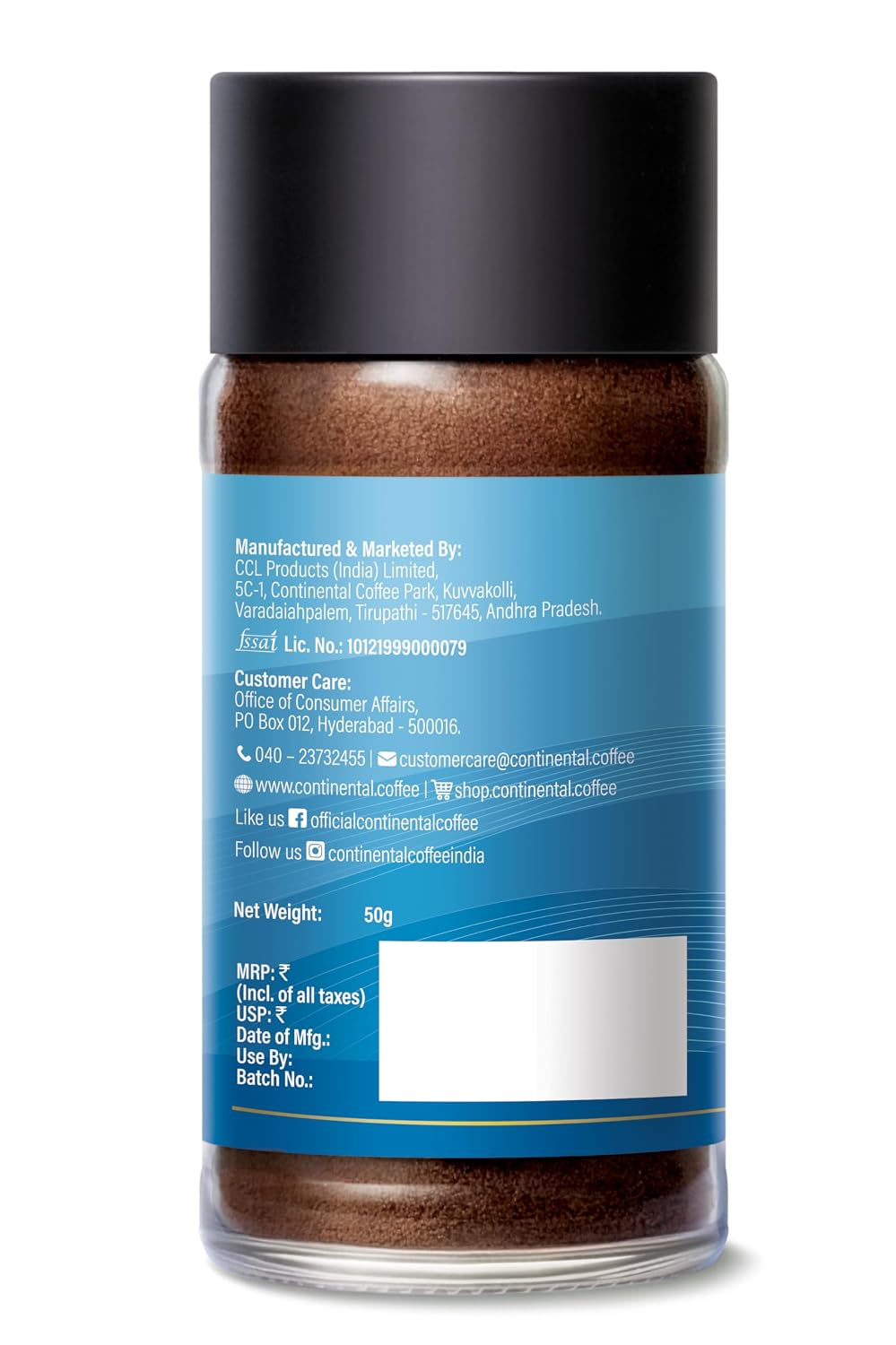 Continental Speciale | Vanilla Flavoured Coffee | 50 gm Jar | Makes 25 Cups | Instant flavored Coffee for both Hot & Cold Coffee | Medium Roast