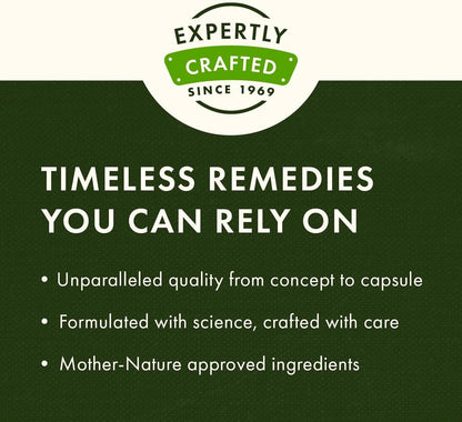 Advertisement for 'Expertly Crafted' with text about quality, science, care, and nature.