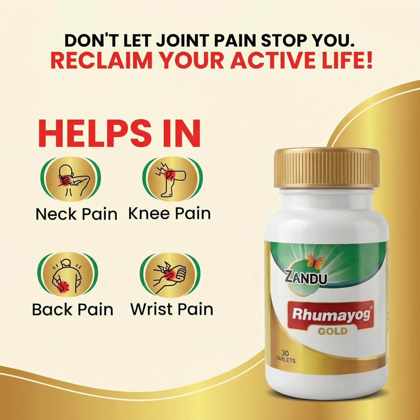 Rhuma-Yog Gold 30 tablets | Enriched with Pure Gold