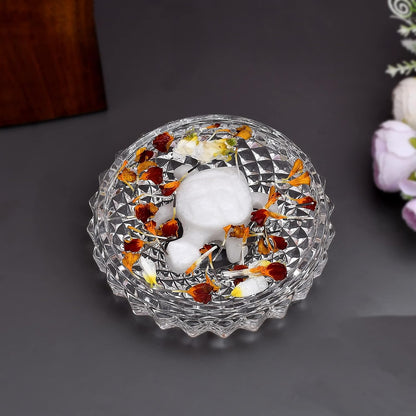 SAUDEEP INDIA Vastu Feng Shui White Marble Tortoise with Lead-Free Crystal Plate for Good Luck, Career Growth & Wealth – Decorative Turtle Figurine for Home, Office & Gifting (12cm Crystal Plate)