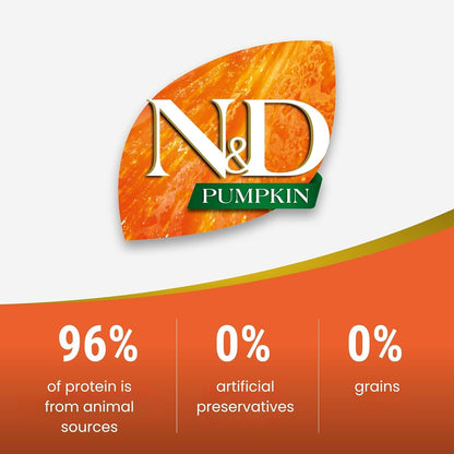 Farmina N&D Pumpkin Adult Mini Dog Food | Chicken, Pomegranate & Pumpkin | Rich in Anti-oxidants | Complete Food for Adult Dogs | 0.8kg | No Artificial Preservatives