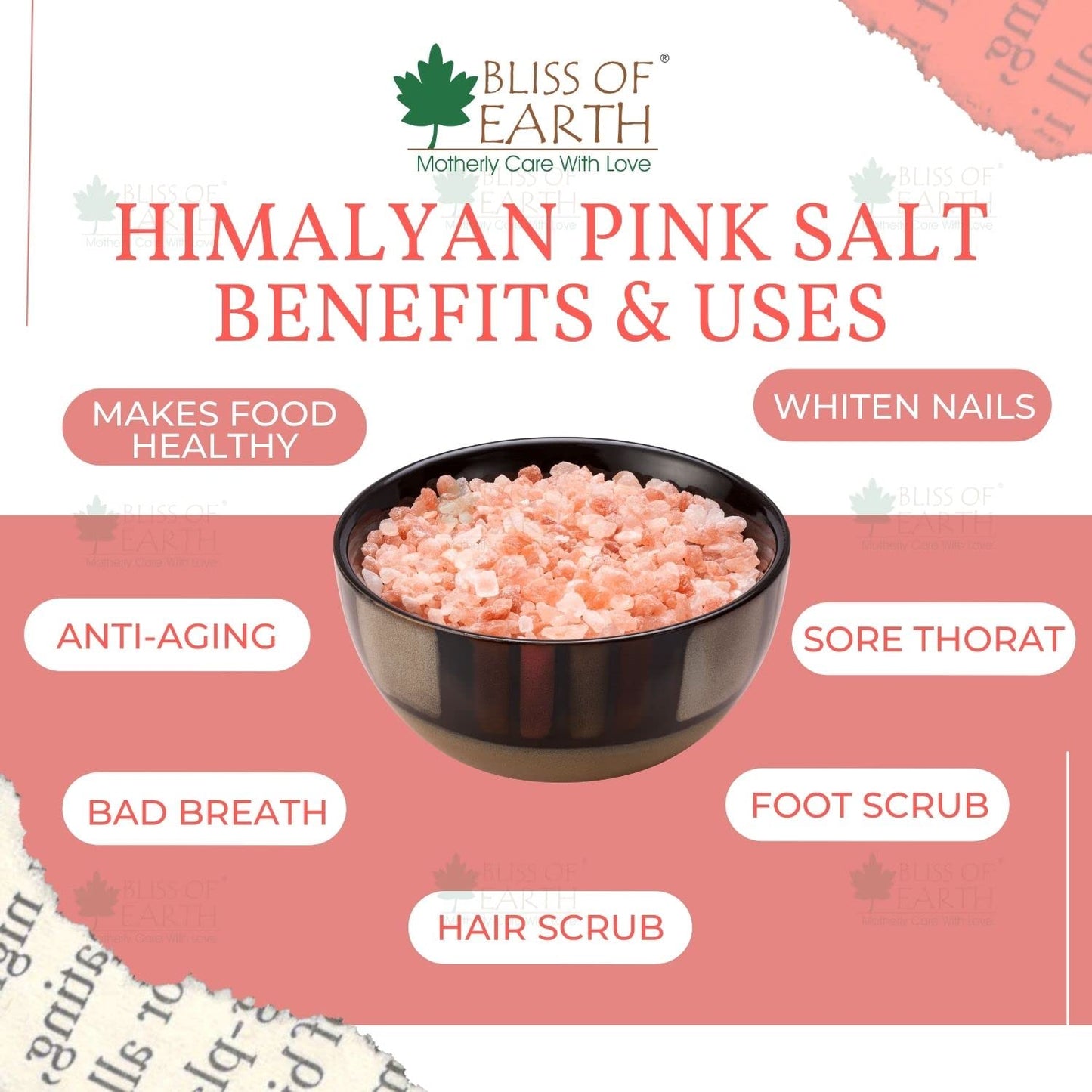 Bliss of Earth 1KG Pure Reguler Pakistani Himalayan Pink Salt Refill Pack Non Iodised for weight loss & Healthy Cooking, Natural Substitute of White Salt