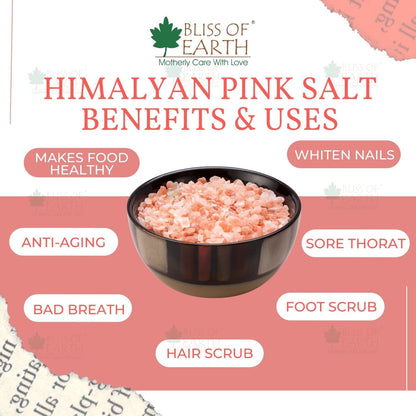 Bliss of Earth 1KG Granular Pakistani Himalayan Pink Salt Non Iodized for weight loss & Healthy Cooking, Natural Substitute of White Salt