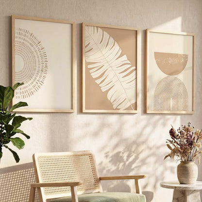 Boho Art Home Decoration Painting | Paintings With Frame For Living Room Bed Room Hotel Wall Decor Digital Reprint Set of 3 (13X17 inch)
