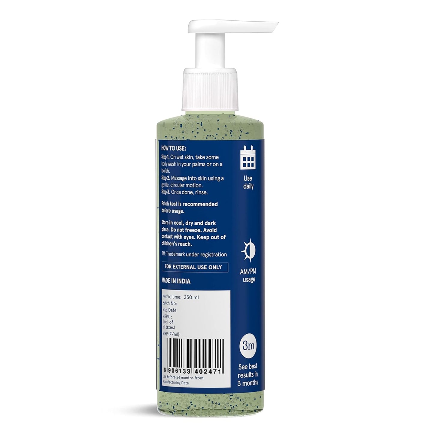 Be Bodywise 2% AHA Body Wash | With 1% Lactic Acid, Glycolic Acid & 4% Glycerin | Exfoliates & Promotes Glowing Skin | Smoothens Rough & Bumpy Skin | Daily Use Shower Gel | 250ml