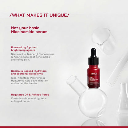/PHD/ 10% Niacinamide Spot Correcting Serum | Niacinamide for Oily Skin, Acne Scars & Enlarged Pores | Face Serum for Acne-Prone Skin with 2% NAG | Fades Marks, Controls Oil I 10ml