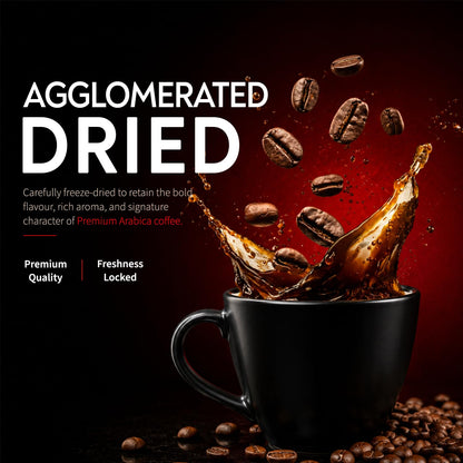 IKIE Dark Roast Instant Coffee Powder 100g | 100% Arabica | No Chicory | Intense Bold Flavour | Strong Black Coffee
