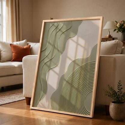 Decorative Modern Wall Art Painting With Frame | Modern Painting For Living Room Bed Room Hotel Wall Decor Digital Reprint (14X20 inch)