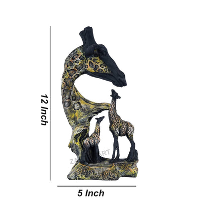 zart Statue of Giraffe Sculpture for Home/Office/Cafe/Hotel Decor Decorative Gift Showpiece (Pack of 1, resin, Multicolour)