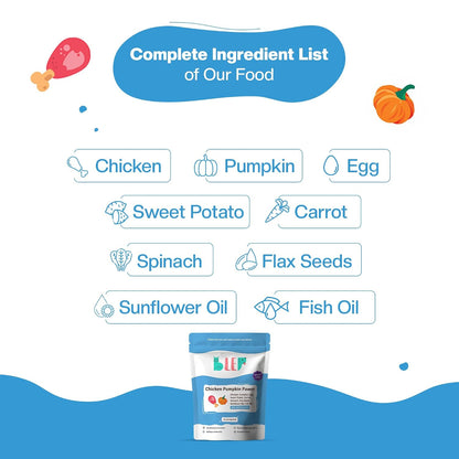 BLEP Dog Food Adult & Puppy | 100g | Dog Wet Food, High Protein, Omega 3&6, Contains Chicken Breast, Broccoli, Fresh Vegetables, Zero Preservatives, Digestible, Human Grade Fresh (Pack of 1)
