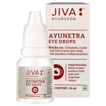 Jiva Ayunetra Eye Drops - 10ml | 100% Pure & Natural | Cleanses, Cools & Lubricates dry Eye's
