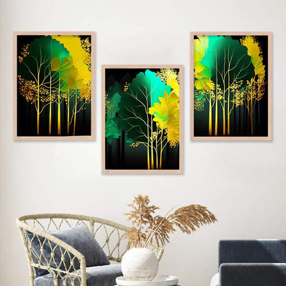 Painting for Wall Decoration - Modern Art Wall Decor Framed Painting for Living Room Bedroom - Framed Wall Posters/Paintings with Frame Set of 3 (Art 9, 10x13 inch)