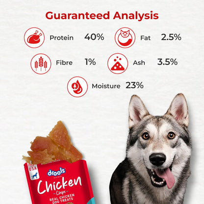Drools Puppy & Adult Chips, Dog Treats 70g | Real Chicken Flavour | Rich in Protein | No Artificial Preservatives | Best for Training & Bonding