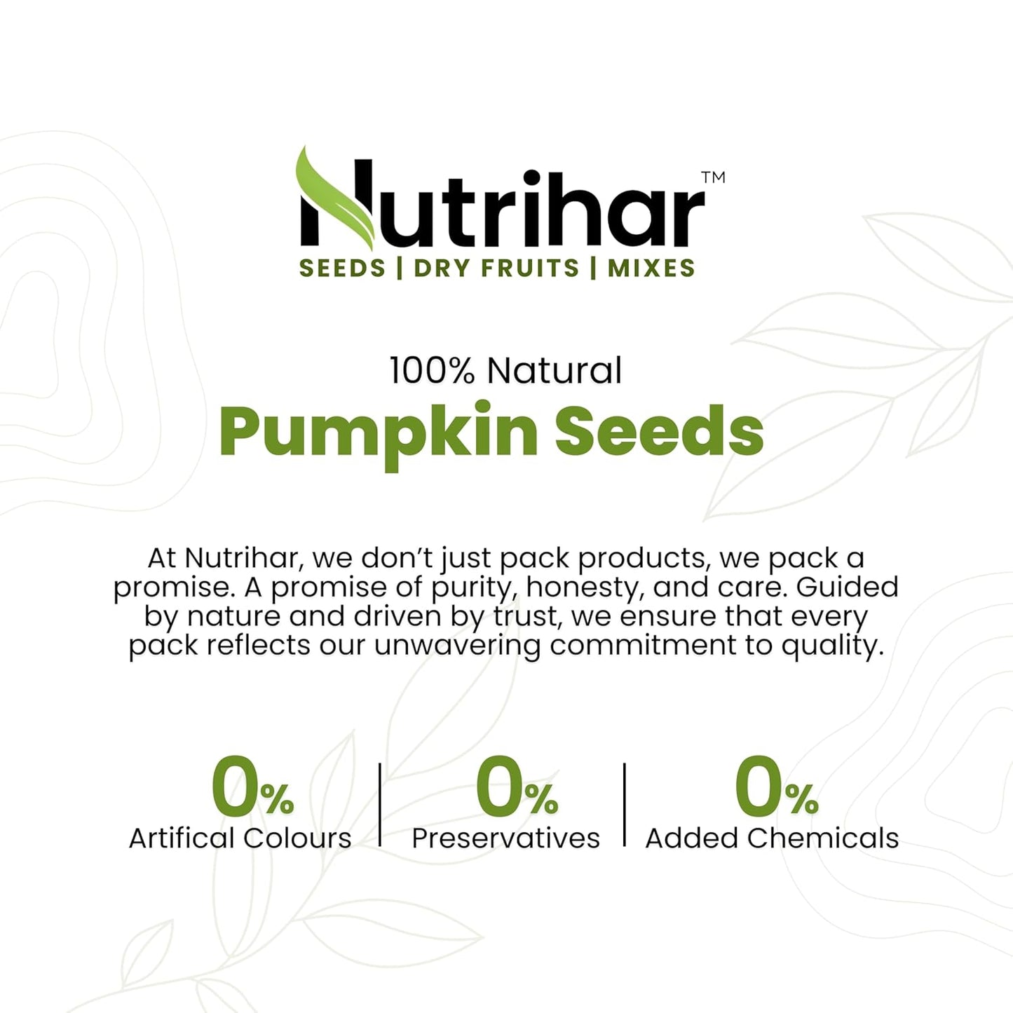 Nutrihar Raw Pumpkin Seeds 100g | Unpolished, AAA Grade | Protein & Fibre Rich Superfood