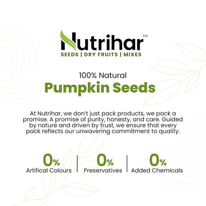 Nutrihar Raw Pumpkin Seeds 100g | Unpolished, AAA Grade | Protein & Fibre Rich Superfood