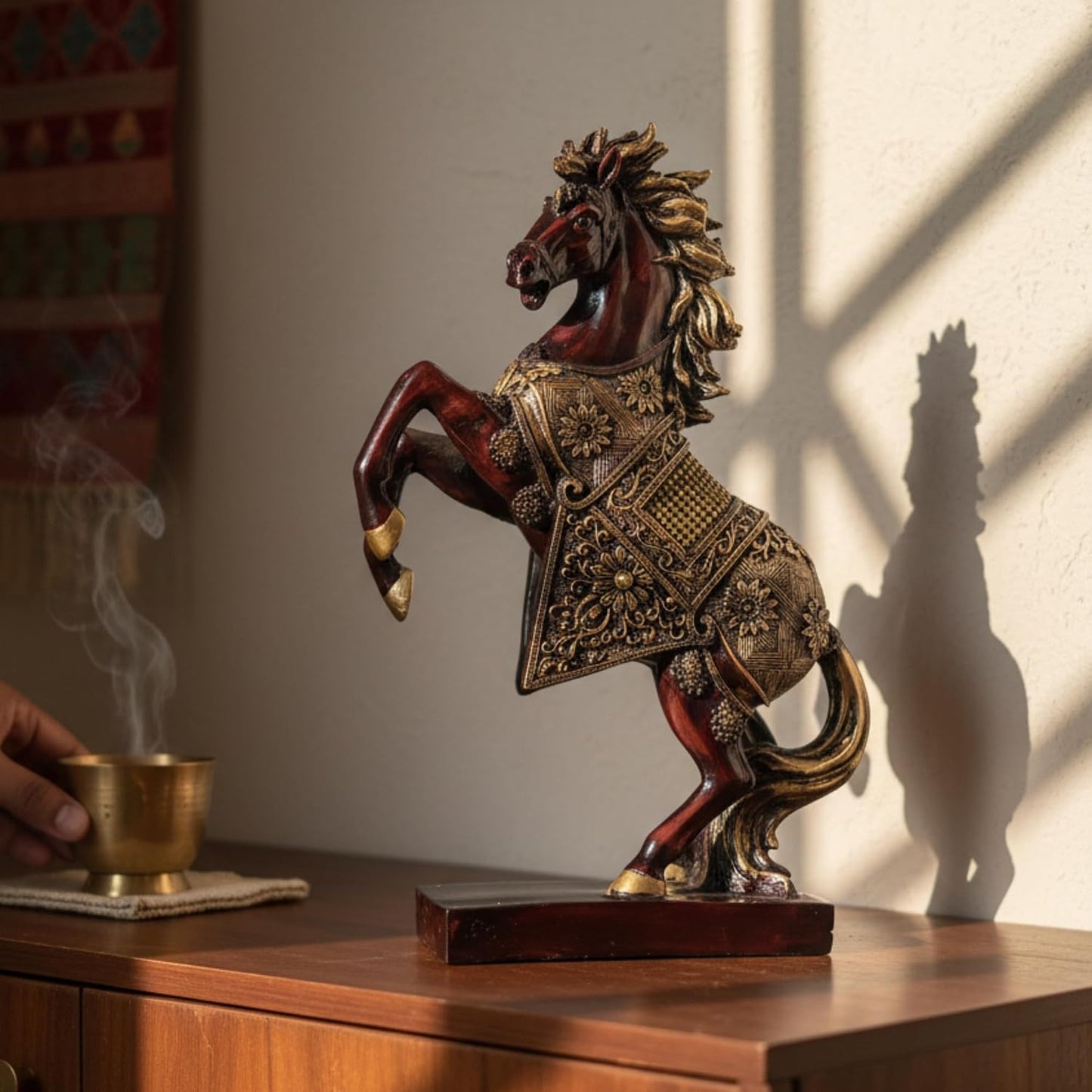 eCraftIndia Resin Running Horse Showpiece for Home Decor Office | Gift for Housewarming Birthday