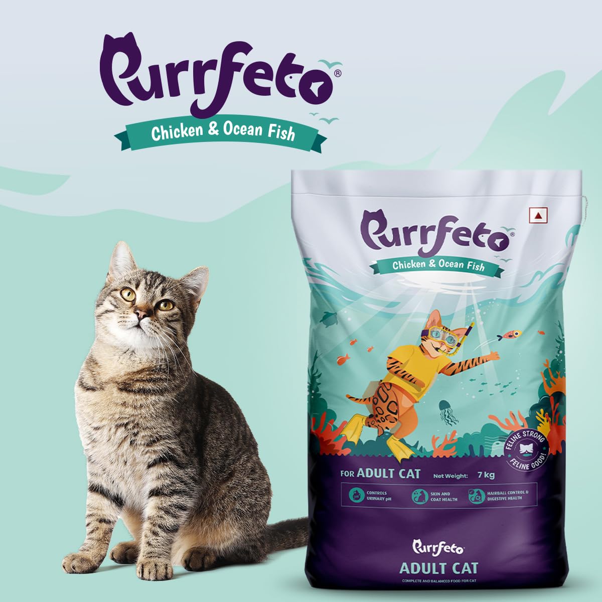 Purrfeto Adult Dry Cat Food | Chicken & Rice | 1.2 kg Ingredients | 40% Reduction in Urinary Track Diseases |Anti Hairball Formula |Healthy Skin & Coat |Improves Digestive Health