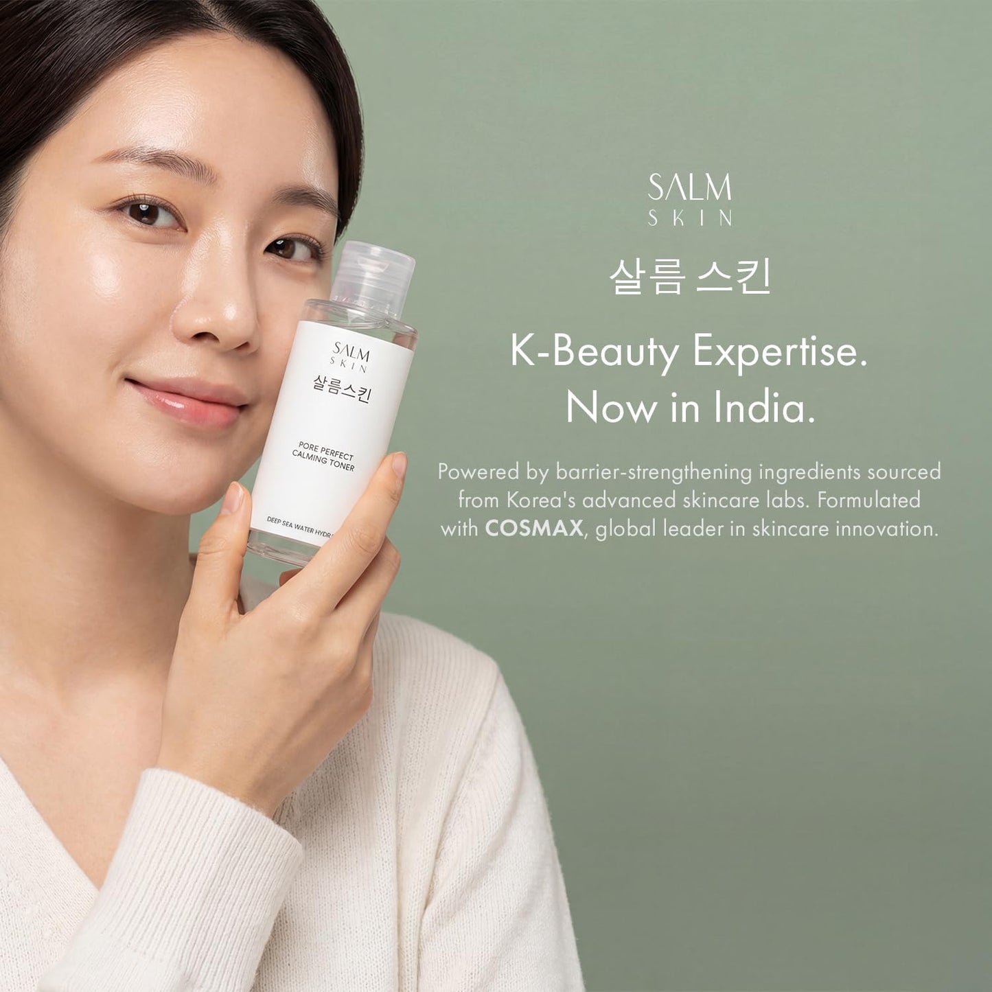 Salm Skin Pore Perfect Calming Toner (100ml) | Korean Toner for Hydration & Tightening Open Pores | Moisturises Skin & Restores Skin's Natural Balance