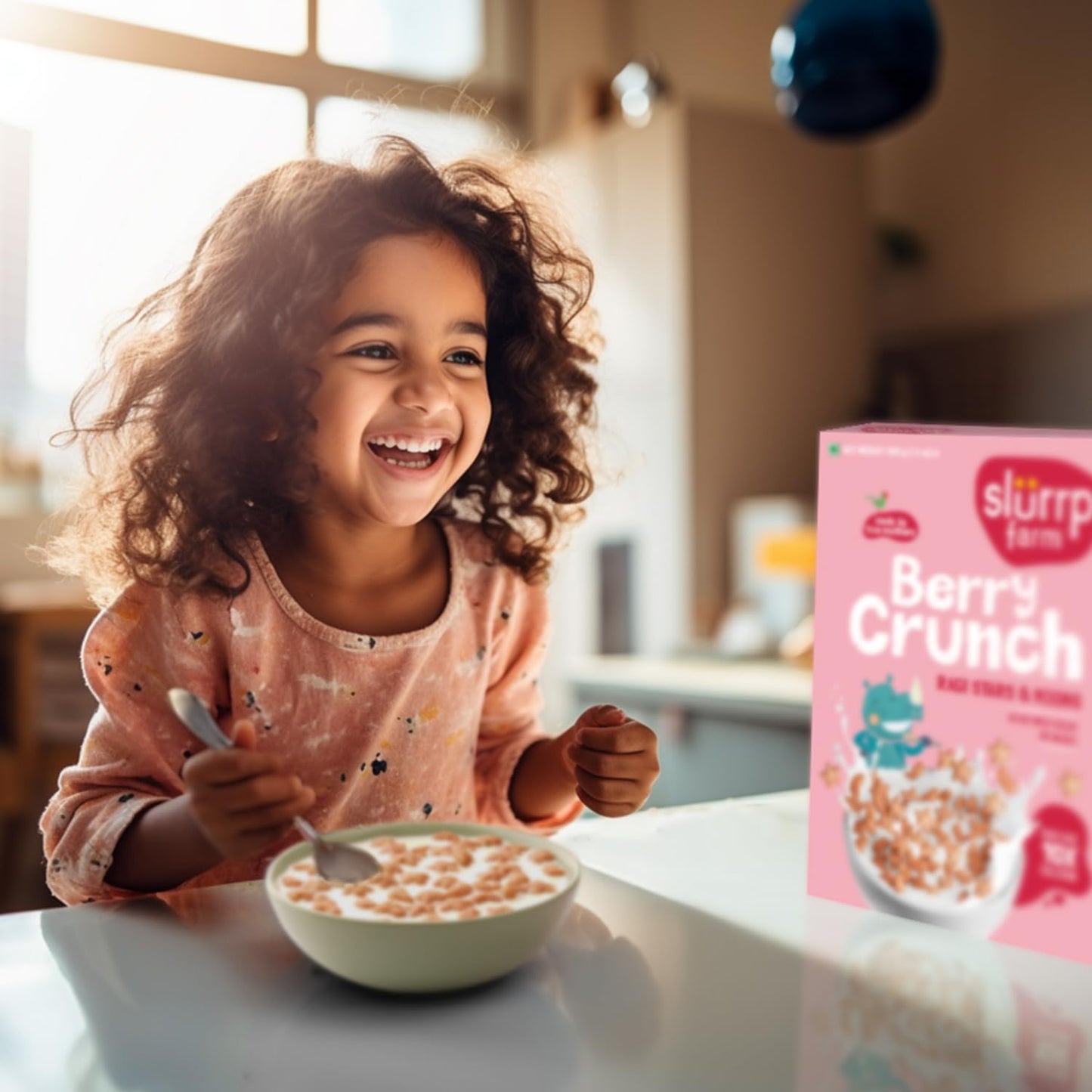 Slurrp Farm Berry Crunch Strawberry Cereal | No Maida, No Refined Sugar, No Added Colour | Ragi Stars and Moons | Healthy Breakfast | 300 g