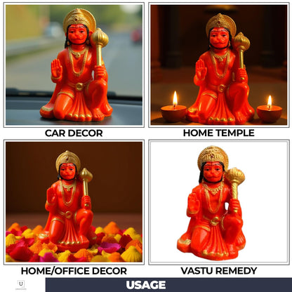 UNOVATE Lord Hanuman Idol for Car Dashboard | Hanuman Murti | Orange