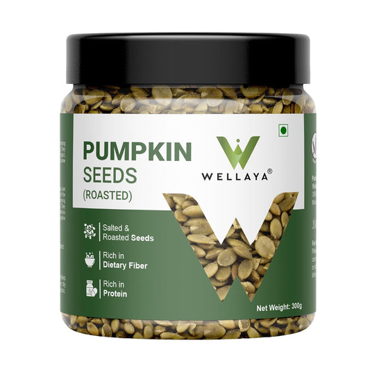 WELLAYA Pumpkin Seeds | Protein Rich Roasted Pumpkin Seeds for Eating | Healthy Diet Snacks | Vegan Superfood for Wellness