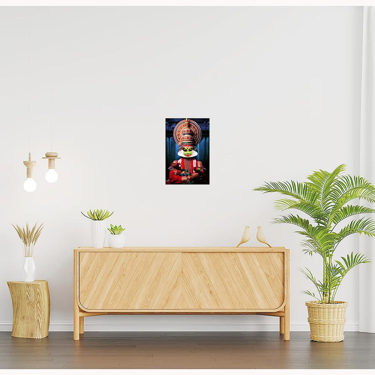 Kathakali Paintings for Living room, Kathakali Poster Big Size with Sparkle Coated Lamination - 2241 (Self Adhesive) 18x24 Inch