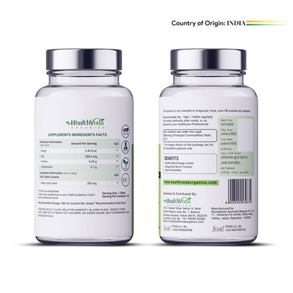 Zephivo HEALTH VEDA ORGANICS PRIVATE LIMITED Alpha Lipoic Acid 300Mg | 60 Veg Tablets | Boosts Liver Function, Maintains Healthy Blood Sugar, Antioxidant Support | For Both Men & Women