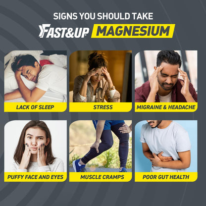 Fast&Up Magnesio - Magnesium and Zinc for Muscle Health and Stress - 20 Effervescent Tablets - Lime and Lemon Flavor