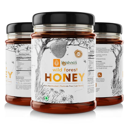 Krishna's 100% Pure Wild Forest Honey - No Additives Or Preservatives - 200 g | Made with Classic Ayurvedic method | Highly Nutritious | Rich in Antioxidants