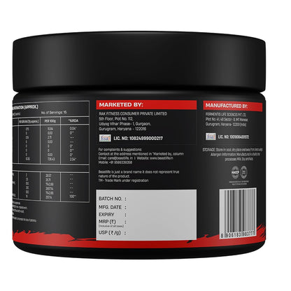 Beastlife Pre-Workout | 105 gm | Orange Flavor | Boosts Pump & Energy | Speeds Up Recovery | 2000 mg Citrulline | 2500 mg Beta-Alanine | 200 mg Caffeine | 500 mg Betaine