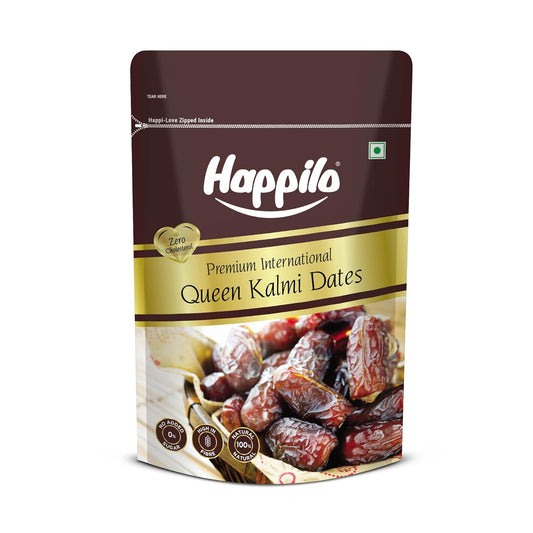 Happilo Premium International Queen Kalmi Dates 200g | Khajur, Khajoor | Dry Fruits | Dates in Fresh | Healthy Snacks | Dry Dates | Soft & Sweet | Natural Sweetness | No Preservatives