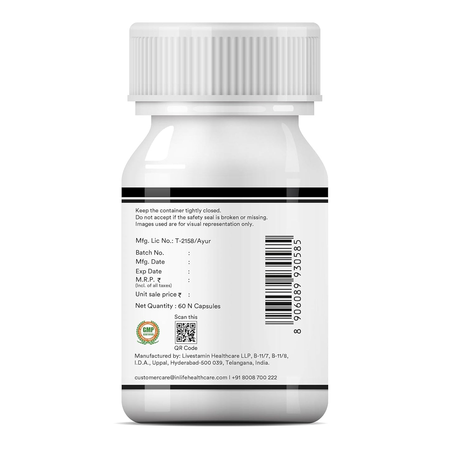 INLIFE Shilajit with Safed Musli | Ashwagandha, Tribulus (Gokshura) Capsules For Men and Women | Strength and Stamina | Ayurvedic Wellness Supplement - 90 Vegetarian Capsules